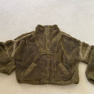 Free People Olive Teddy Jacket XS